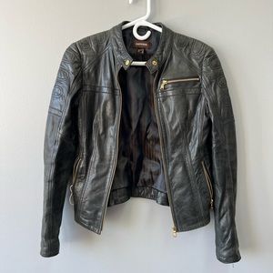Black leather jacket